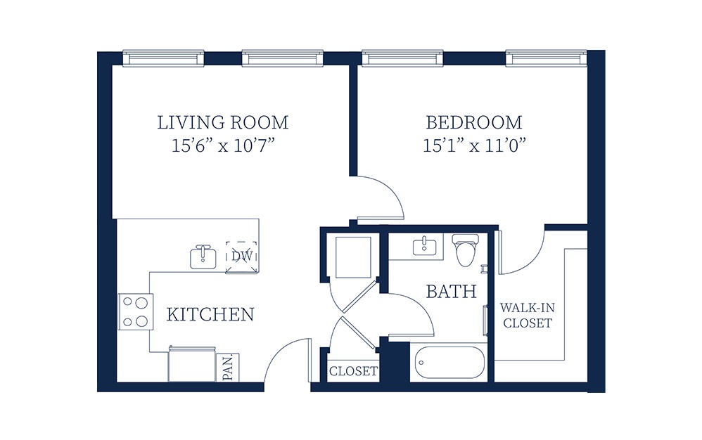 A3/A3a - 1 bedroom floorplan layout with 1 bath and 748 to 760 square feet.
