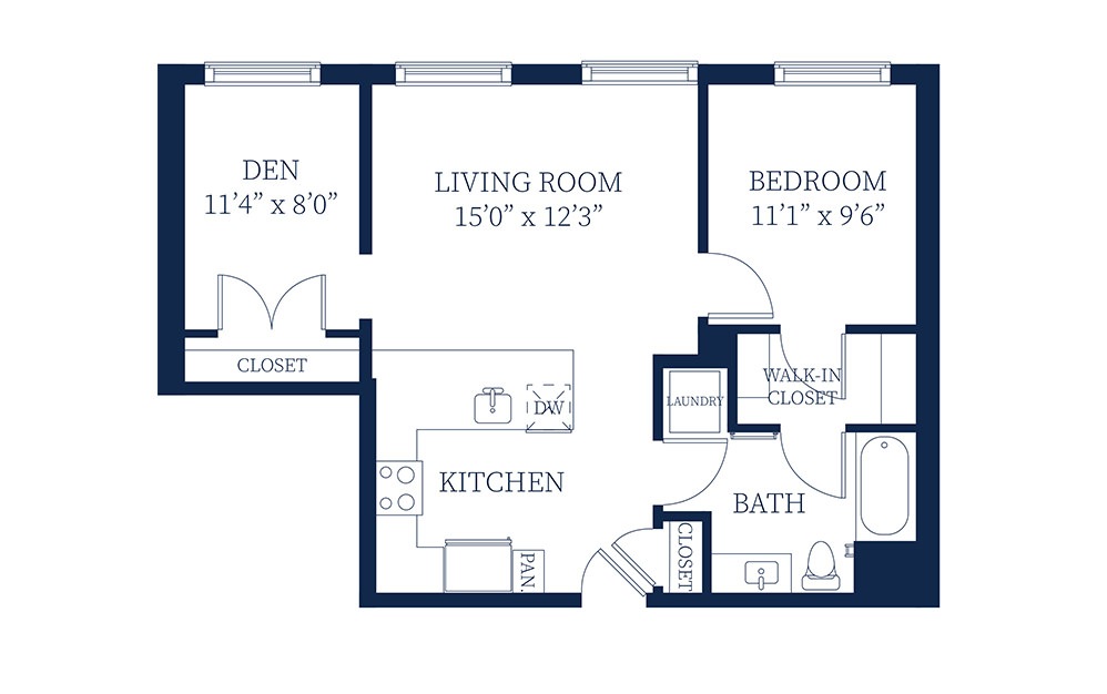 A4D/A4Da - 1 bedroom floorplan layout with 1 bath and 768 to 781 square feet.